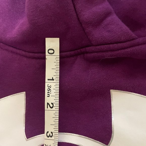 Women's Size XL Purple Hoodie Loose Sweatshirt W/ White & Silver Lettering Excel - Picture 14 of 14